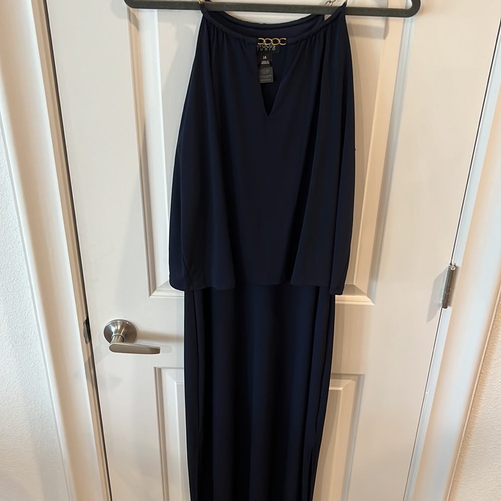 Navy Blue Floor Length Dress
